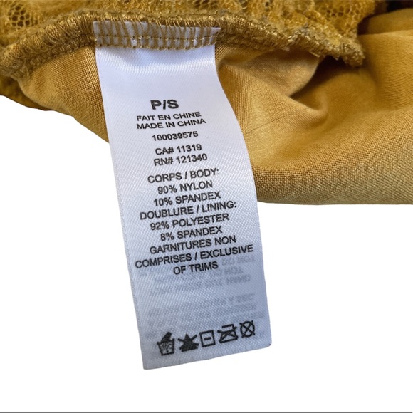 ❤️‍🔥3/$22❤️‍🔥 Mustard yellow cheeky floral lace cami bodysuit - Picture 11 of 13